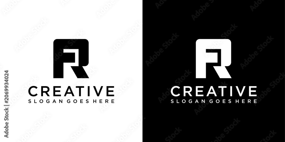 Obraz premium FR of RF initial letter logo design vector template