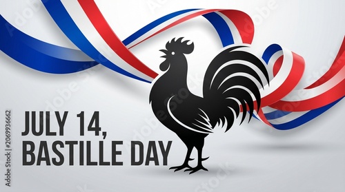 Celebrate Bastille Day with French Rooster and Tricolor Ribbons