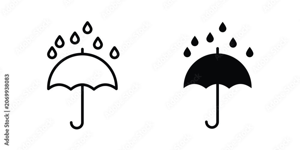 Fototapeta premium Umbrella with rain drop icon