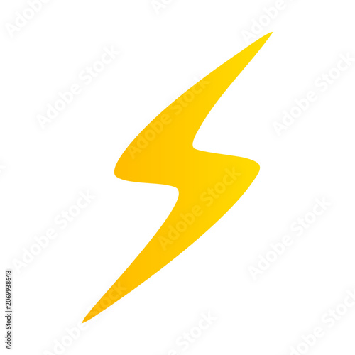 Yellow electric power flash symbol