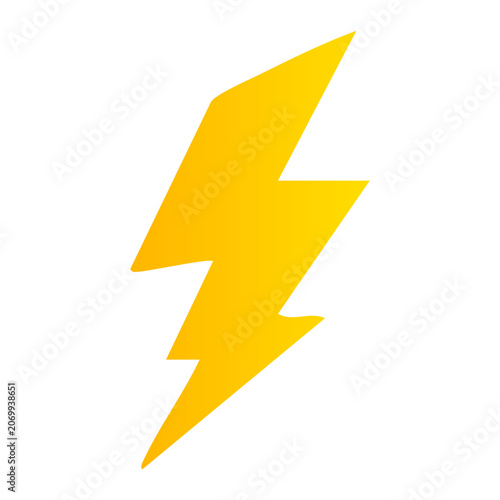 Sharp yellow lightning strike element