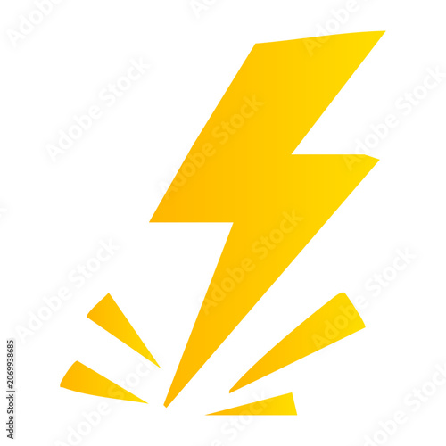 Powerful lightning strike impact spark