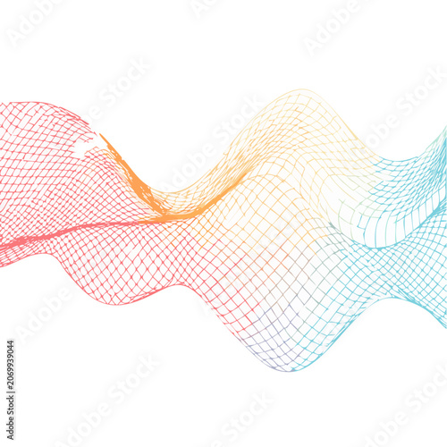 Colorful Abstract Wave Mesh Vector