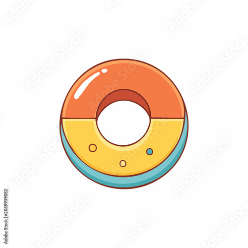 Colorful flat illustration of a donut