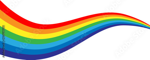 Abstract wavy rainbow flag graphic design element with flowing horizontal colorful stripes colorful abstract spectrum background horizontal illustration decoration wallpaper template