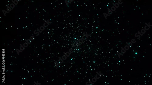 Abstract Dust parasitical flying against dark background. Snowflakes overlay isolated on chroma key footage concept. Simple dust particles animated background.