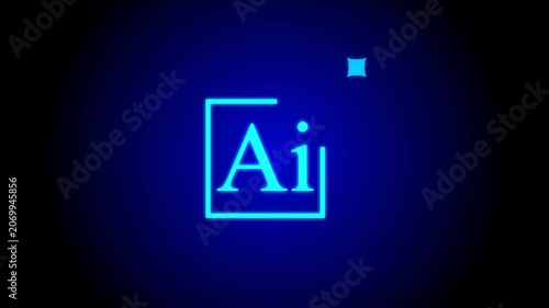 Abstract clean and modern AI design icon. Ideal for representing digital creativity concept loop. 4k video.