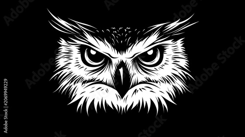 owl on a black background