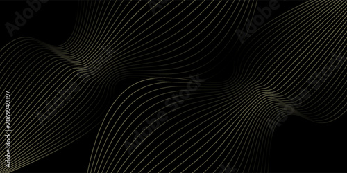 Fotografie black and gold luxury background with dynamic wave composition
