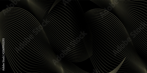 Fotografía black and gold luxury background with dynamic wave composition