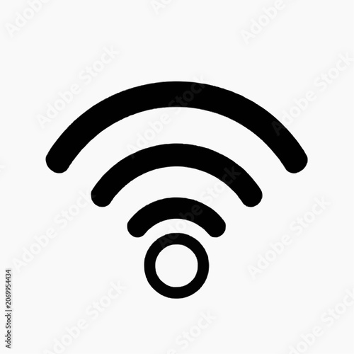Wi-Fi symbol in black on a white background