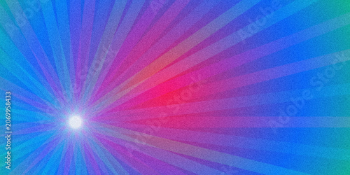 Bild auf Leinwand Abstract burst background with vibrant blue and pink gradient radial light lines