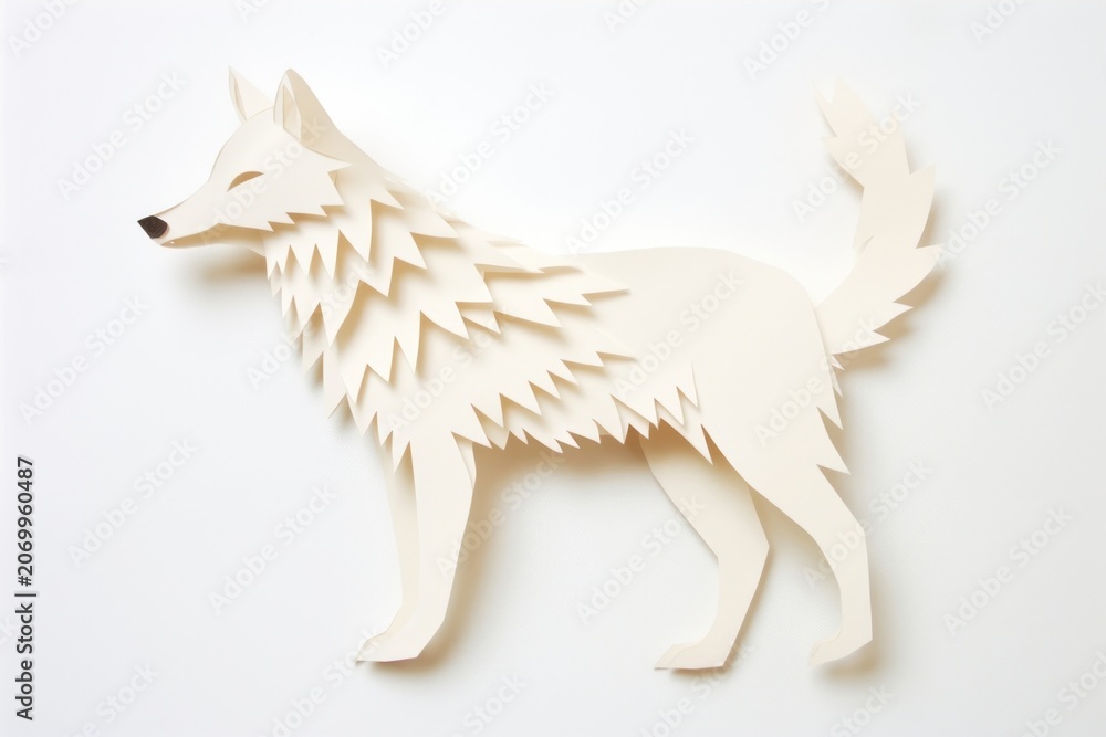 Fototapeta premium Polar fox animal mammal craft.