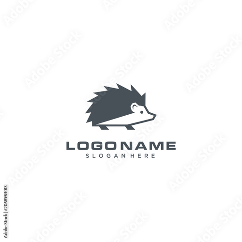 Minimalist Hedgehog Logo Design Vector Illustration