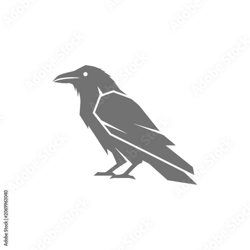 Minimalist Raven Silhouette Vector Graphic Illustration