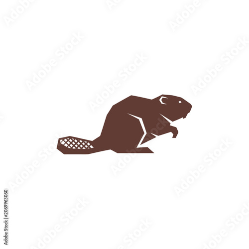 Minimalist Beaver Silhouette Graphic Icon
