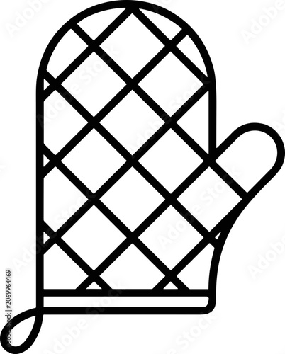 Obraz na plátně Oven Mitt Icon - Simple Line Art of Kitchen Glove