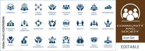 Canvastavla Community and Society Icon Set