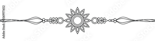 Konstfotografi Traditional raksha bandhan rakhi bracelet illustration with ornamental floral ce