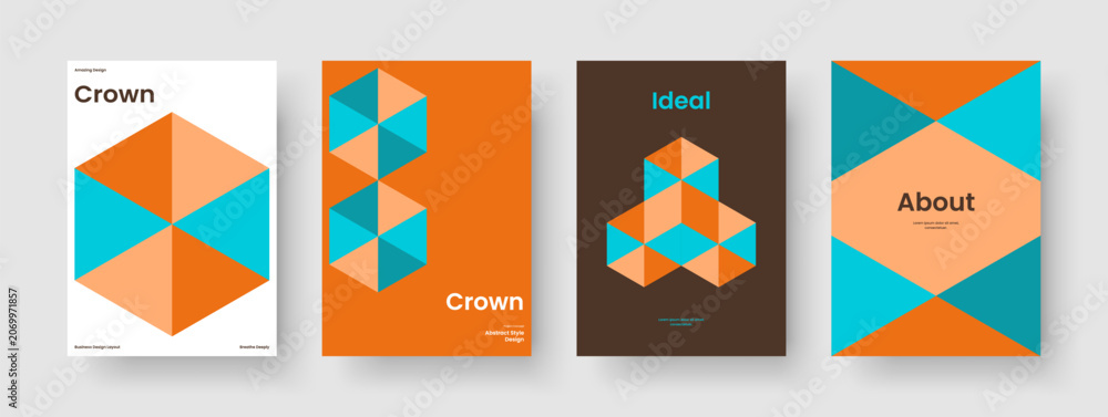 Obraz premium Creative Background Template. Isolated Brochure Layout. Geometric Poster Design. Banner. Report. Book Cover. Flyer. Business Presentation. Leaflet. Catalog. Portfolio. Newsletter. Handbill