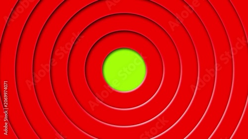 Red Concentric Circles Video Transition Effect with Green Screen Chroma Key Center