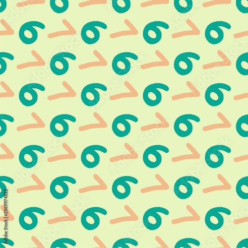 seamless pattern with 6 and 7
