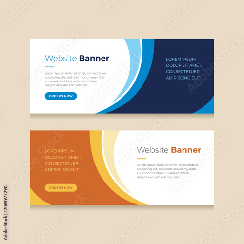 Modern Web Banner Design Template Set for Digital Marketing, Business Promotion and Website Advertising Vector
