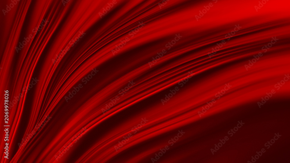 Fototapeta premium luxury, modern, abstract red background featuring a series of smooth lines and radiating visual folds.