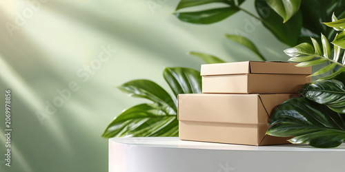 Sustainable Eco-Friendly Logistics and Green Shipping Delivery Background