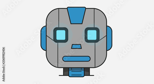 Stylized Robotic Head: A Modern Technological Representation of Artificial Intelligence