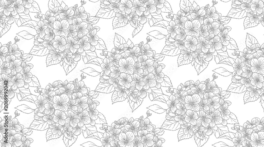 Obraz premium Hydrangea Blossom Pattern