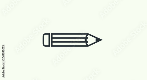 Minimalist Pencil Icon Depicting Creativity and Drafting on a Clean White Background