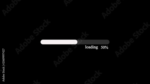 Futuristic Loading Bar and Circle Percentage Animation on Black