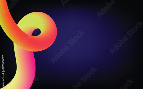 Abstract 3d fluid shape with vibrant gradient colors, flowing liquid form, dynamic neon tube design, modern artistic background for digital projects