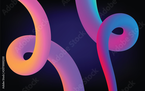 Abstract 3d fluid shapes with vibrant gradient colors, flowing liquid forms on a dark background, modern digital art wallpaper design