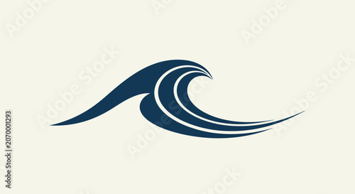 Abstract illustration of a stylized wave in a minimalist graphic design