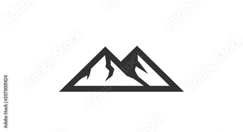 Minimalistic Mountain Logo Design: A Simple Yet Effective Vector Illustration