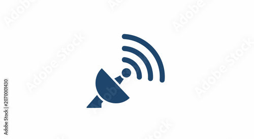 Satellite Dish Transmitting Signals for Global Communication and Data Exchange