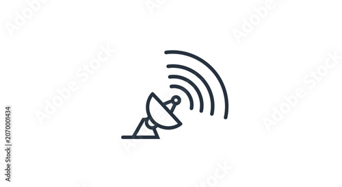 Satellite dish broadcasting a signal, communication and technological connectivity concept