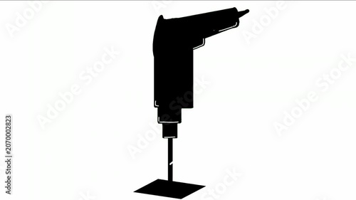 Electric Drill Silhouette Animation Footage