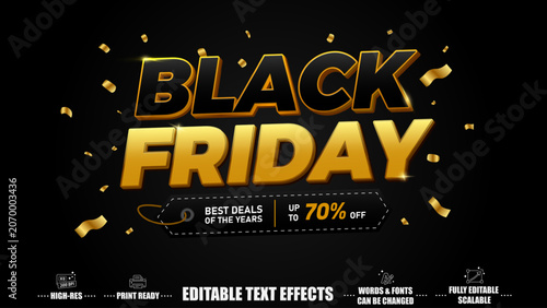 Black friday editable text effects - 3D Sale Typography