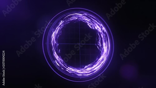 Purple Light Circle Technology Background.
