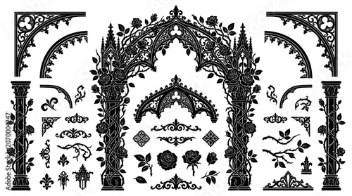 Black Decorative Archway Design Elements.