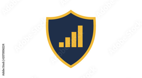 Shield Icon with Signal Bars Representing Data Security and Connectivity