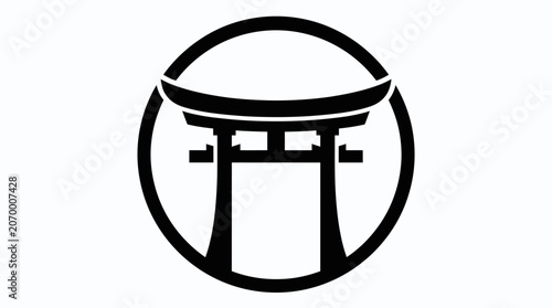 Japanese Torii Gate Symbol Icon.