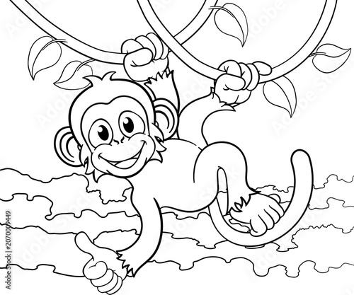 A monkey cartoon character ...
