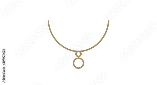 A simple golden necklace illustration on a clean white background