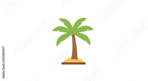 Minimalist Palm Tree Illustration on White Background for Vacation and Summer Themed Designs