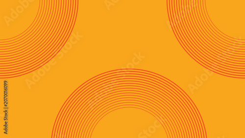 Obraz na płótnie Vibrant Orange Background with Geometric Arches