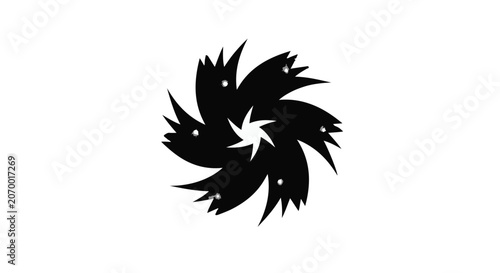 Abstract star symbol represents dynamic motion and energy in a minimalist design.